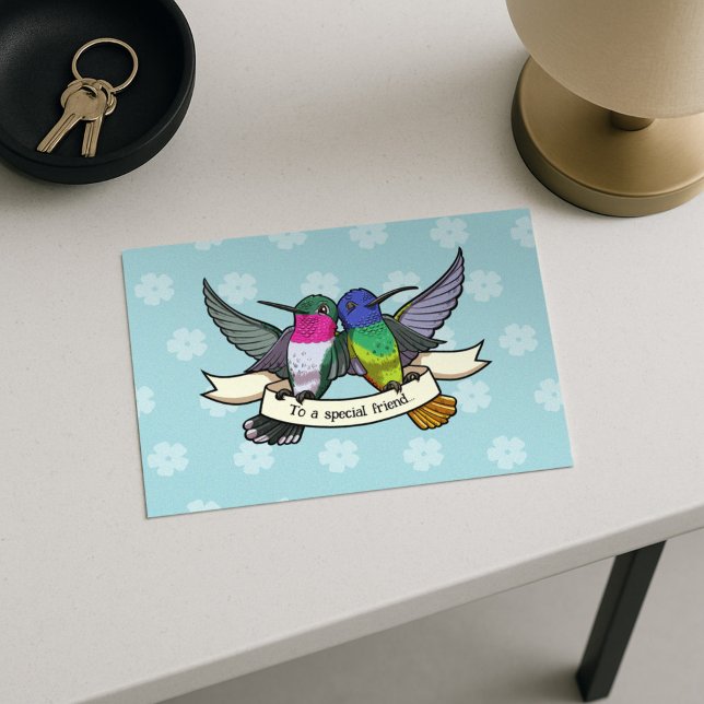 Niedliche Hummingvögel für einen besonderen Cartoo Postkarte (Von Creator hochgeladen)