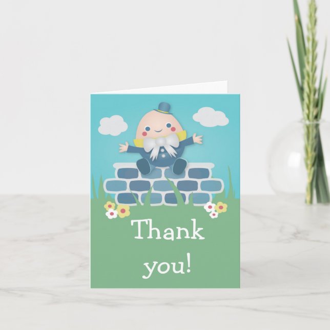 Niedliche Humpty Dumpty Babydusche Danke Karte (Vorderseite)