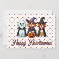 Niedliche Hunde als Gespenst, Hexe & Vampire