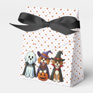 Niedliche Hunde als Gespenst, Hexe & Vampire Geschenkschachtel