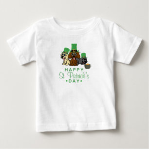 Niedliche Hunde am St. Patrick's Day Leprechaun Ha Baby T-shirt
