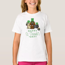 Niedliche Hunde am St. Patrick's Day Leprechaun Ha