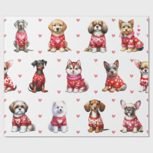 Niedliche Hunde am Valentinstag Geschenkpapier