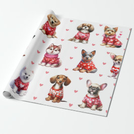 Niedliche Hunde am Valentinstag Geschenkpapier