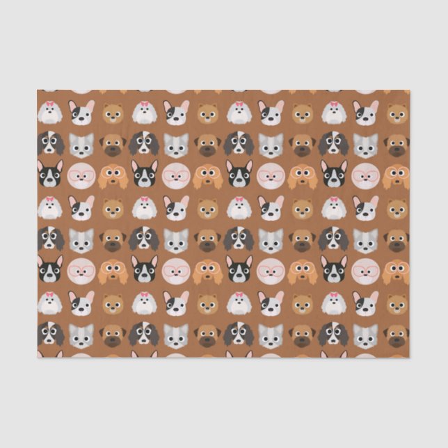 Niedliche Hunde auf Brown Seidenpapier (Vorderseite)