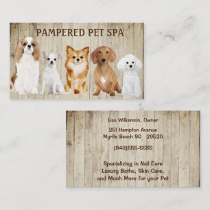 Niedliche Hunde auf der Fence Pet Groomer Business Visitenkarte