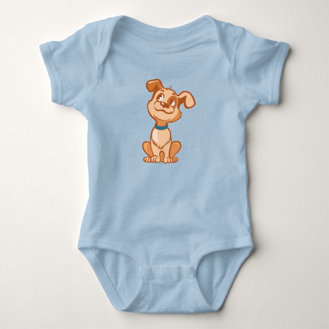 Niedliche Hunde Baby Jersey Bodysuit Strampler (Vorderseite)