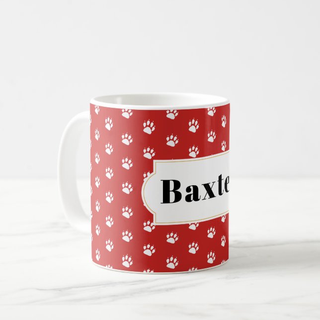 Niedliche Hunde Druckmuster auf benutzerdefinierte Kaffeetasse (Vorderseite Links)