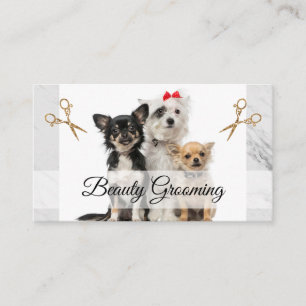 Niedliche Hunde   Grooming Scissors Visitenkarte