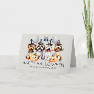 Niedliche Hunde Happy Halloween Feiertagskarte