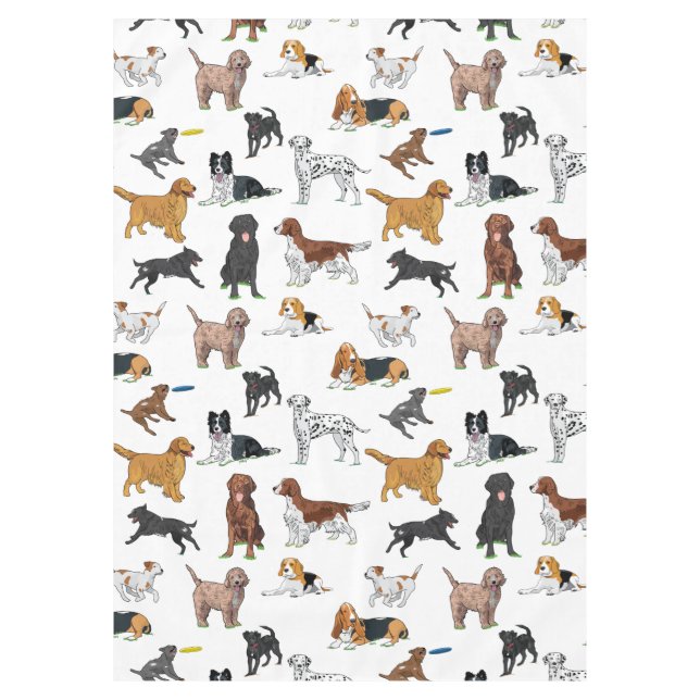 Niedliche Hunde Illustrationen Muster Tablette Tischdecke (Vorderseite)