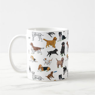 Niedliche Hunde-Illustrationsmuster Kaffeetasse