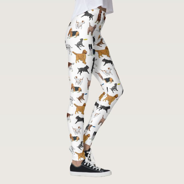 Niedliche Hunde-Illustrationsmuster Leggings (Rechts)
