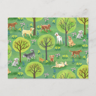 Niedliche Hunde im Dog Park Postkarte