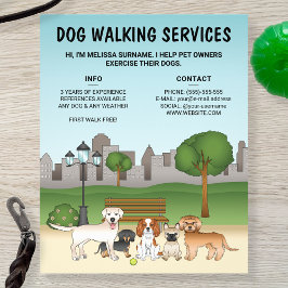Niedliche Hunde in einem Park - Hundeschlittendien Flyer