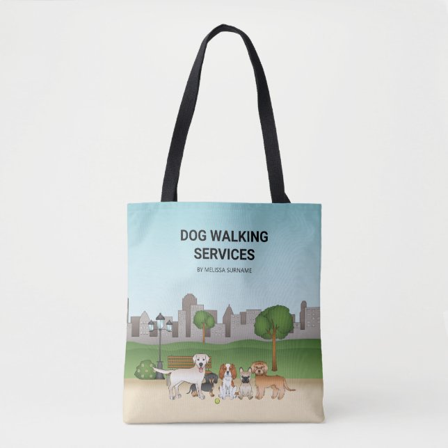 Niedliche Hunde in einem Park - Hundeschlittendien Tasche (Vorderseite)
