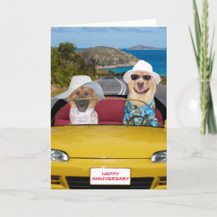 Niedliche Hunde Jahrestag Karte