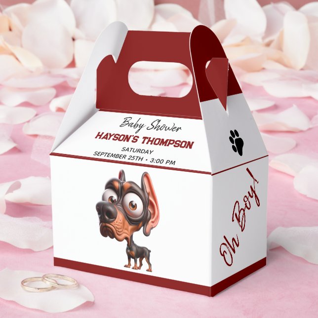 Niedliche Hunde-Karikaturen Kinderdusche für Junge Geschenkschachtel (Hochzeit)