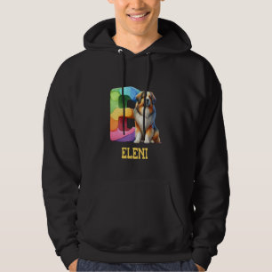 Niedliche Hunde Letter Eleni Name Rainbow Dog Hoodie