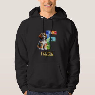 Niedliche Hunde Letter Felicia Name Rainbow Dog Hoodie