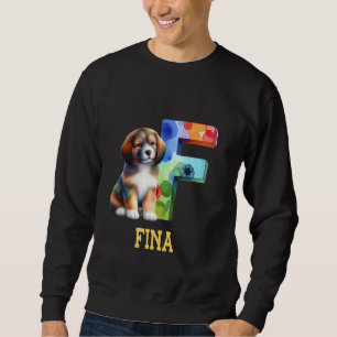Niedliche Hunde Letter Fina Name Rainbow Dog Sweatshirt