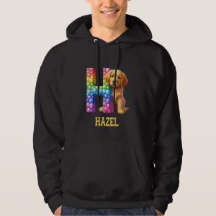 Niedliche Hunde Letter Hazel Name Rainbow Dog Hoodie