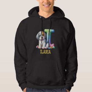 Niedliche Hunde Letter Ilaria Name Rainbow Dog Hoodie