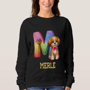 Niedliche Hunde Letter Merle Name Rainbow Dog Sweatshirt