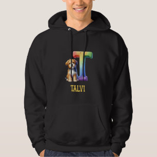 Niedliche Hunde Letter Talvi Name Rainbow Dog Hoodie