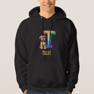 Niedliche Hunde Letter Talvi Name Rainbow Dog Hoodie