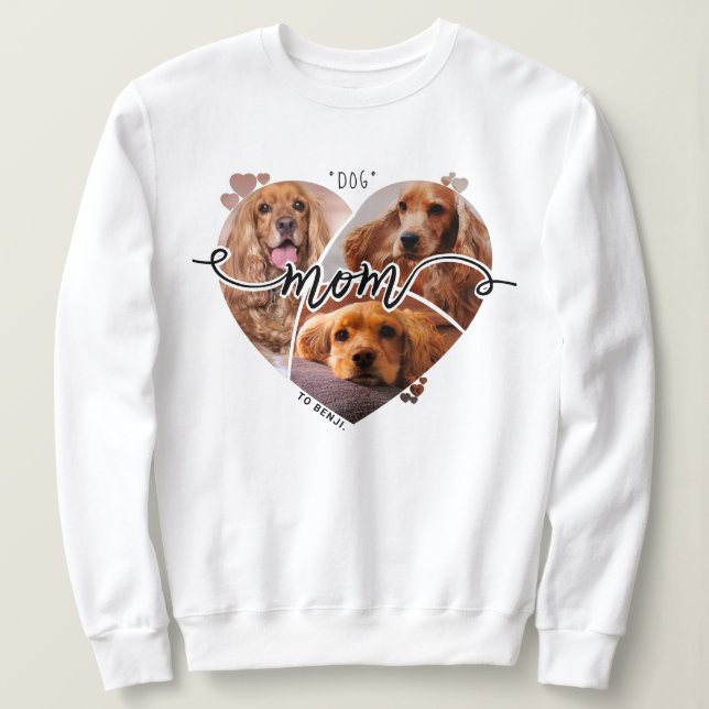 Niedliche Hunde-Mama nach Herzform Sweatshirt (Design vorne)