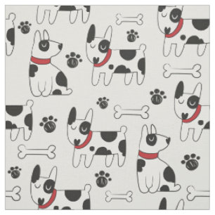 Niedliche Hunde mit Knochen Stoff