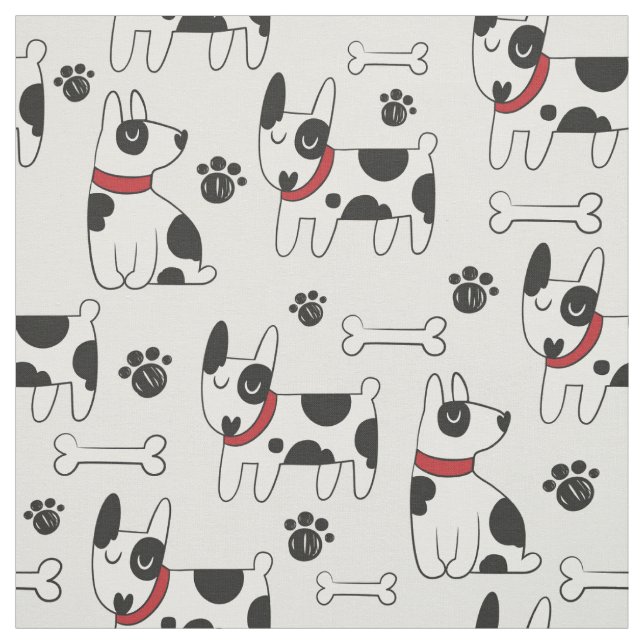 Niedliche Hunde mit Knochen Stoff (Muster)