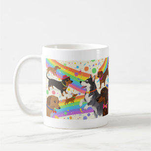 Niedliche Hunde mit Regenbogen Kaffeetasse