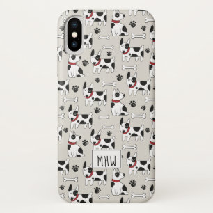 Niedliche Hunde Muster kundenspezifische Monogramm iPhone X Hülle