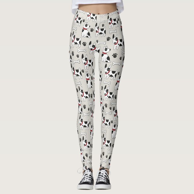 Niedliche Hunde Muster Leggings (Vorderseite)