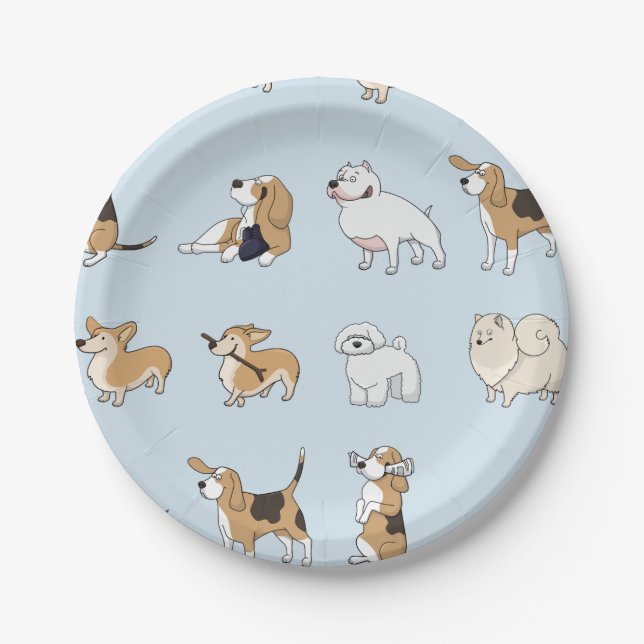 Niedliche Hunde Pappteller (Vorderseite)