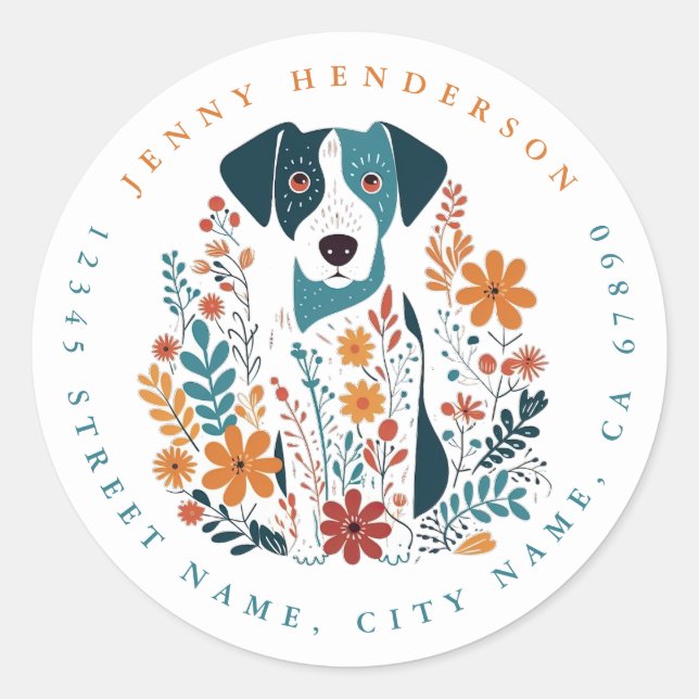 Niedliche Hunde-Round-Stickers Runder Aufkleber (Vorderseite)