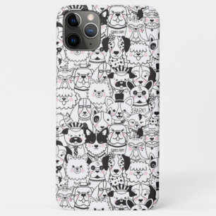 Niedliche Hunde Schwarz-Weiß-Muster Art Case-Mate iPhone Hülle