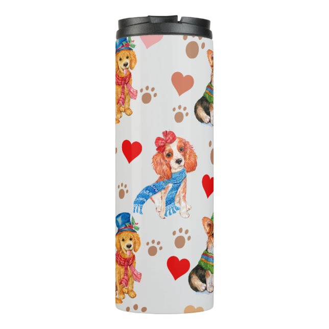 Niedliche Hunde Thermosbecher (Rückseite)