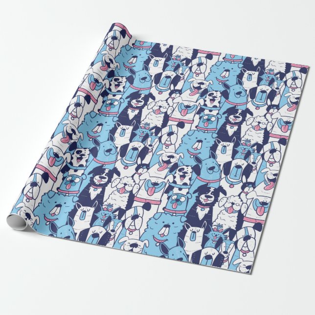 Niedliche Hunde-Umschlagpapier Geschenkpapier (Ungerollt)