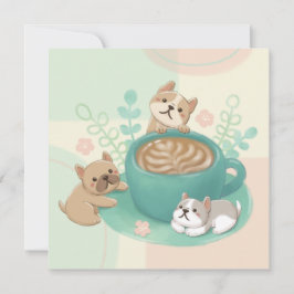 Niedliche Hunde- und Kaffeeaufführung Karte