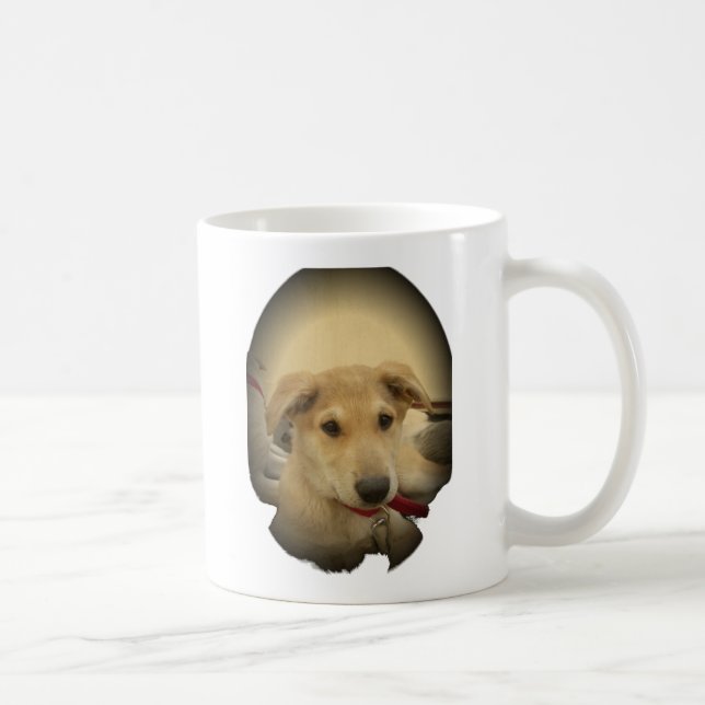 Niedliche Hunde und Welpen Mans Second Best Friend Kaffeetasse (Rechts)