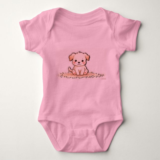 niedliche Hundebaby Baby Strampler (Vorderseite)