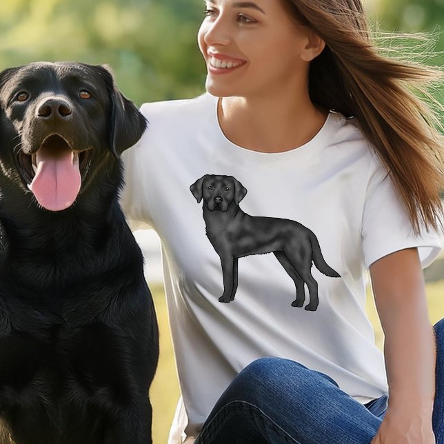 Niedliche Hundebilddarstellung für Schwarze Labrad T-Shirt (Please note: This image is a digital mockup.)