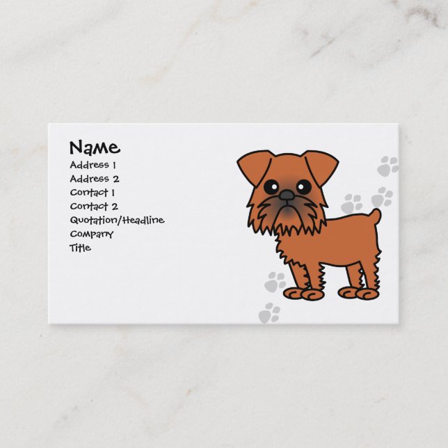 Niedliche Hundegeschäfts-Karte Brüssels Griffon Visitenkarte (Vorderseite)