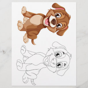 Niedliche Hundeinfärbungsseite Flyer