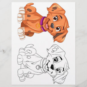 Niedliche Hundeinfärbungsseite Flyer