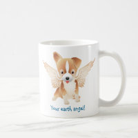 Niedliche Hundekaffee-Tasse mit Engels-Flügeln