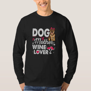 Niedliche Hundemutter Wine German Shepherd Dog Mut T-Shirt